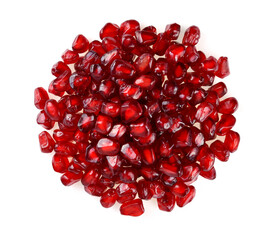 pomegranate seeds isolated on white background