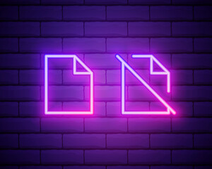 Feedback neon icon. Elements of education set. Simple icon for websites, web design, mobile app, info graphics isolated on brick wall.