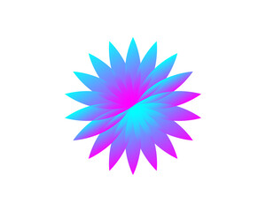 Fototapeta na wymiar Abstract flower logo icon design. Elegant crown line symbol. Universal premium vector sign.