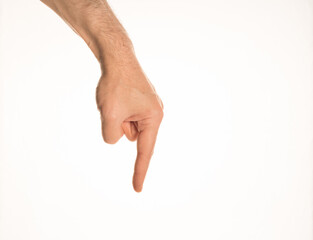 Hand Gesture and Position White Background Caucasian Middle Age Man Photograph Set 