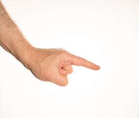 Hand Gesture and Position White Background Caucasian Middle Age Man Photograph Set 