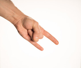 Hand Gesture and Position White Background Caucasian Middle Age Man Photograph Set 