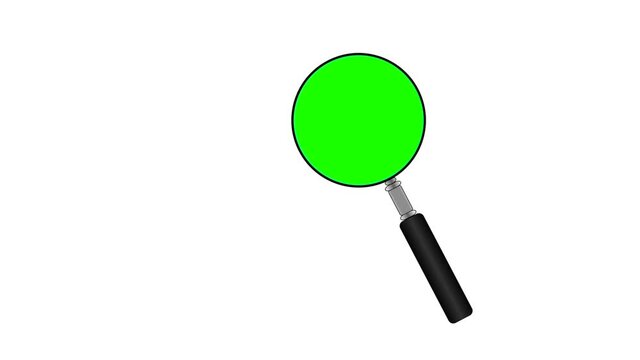 Animated magnifying glass with green screen