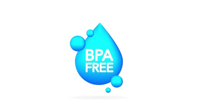 BPA free. Realistic blue a drop. Web design. Motion graphics.