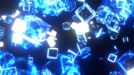 キューブ キラキラ 透明 青 [別Verあり]