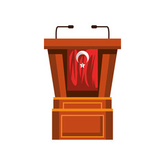 turkey flag in podium