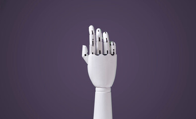 black and white arm robot hand isolated, futuristic technology