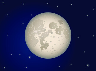 Fototapeta premium Moon and stars vector illustration