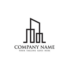 SKYSCRAPERS VECTOR DESIGNS, REAL ESTATE COMPANY, DESIGN ISOLATED, ICON LOGO TEMPLATE