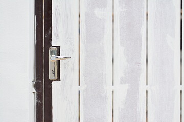wooden door on white background