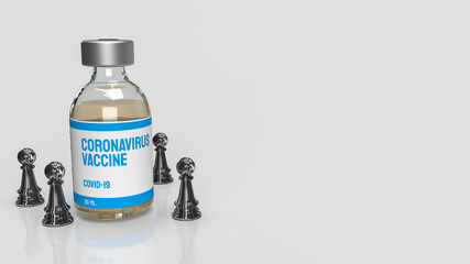  vaccine covid 19 on white background for sci or medical concept 3d rendering