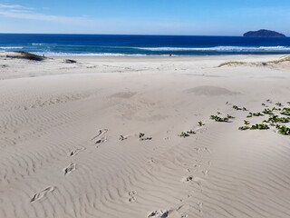 footprints on the beach