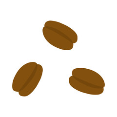 Hand drawn delicious brown coffee beans aroma cafe shop icon element vector illustration