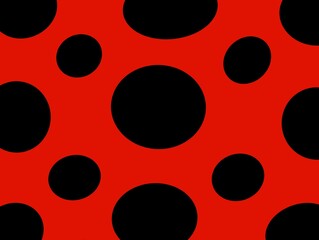 Black circles on a red background