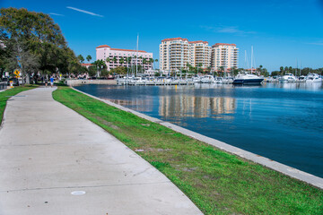 Sidewalk in St Petersburg City, Florida, USA. Feb 2016