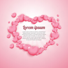 3d pink love and cloud greeting card with red background happy mother day social media template