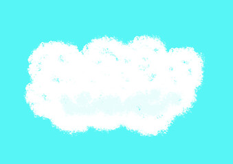 青空に浮かんだ雲の手描きイラスト