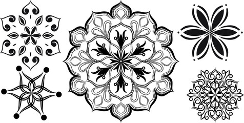  Elegant abstract scarf pattern design with ethnic and floral ornament. Hijab motif design 