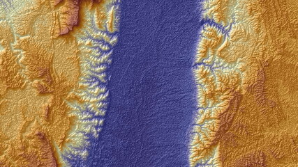 Purple and Brown Digital Elevation Model in North East of Thailand 