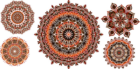  Elegant abstract scarf pattern design with ethnic and floral ornament. Hijab motif design 