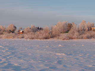 Obraz premium Evening on the Irtysh River, Omsk region, Siberia, Russia