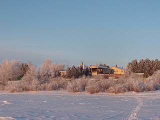 Obraz premium Evening on the Irtysh River, Omsk region, Siberia, Russia