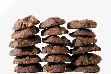 Chocolate chip cookie isolated on white background