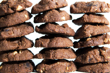 Chocolate chip cookie isolated on white background