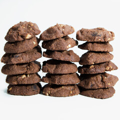 Chocolate chip cookie isolated on white background