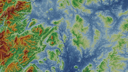 Fototapeta na wymiar Earth Color Digital Elevation Model in UK