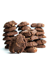 Chocolate chip cookie isolated on white background