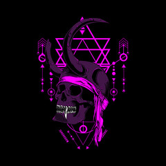 Black Pearl Skull Illustration with sacred geometry can use for mascot logo and e-sport design