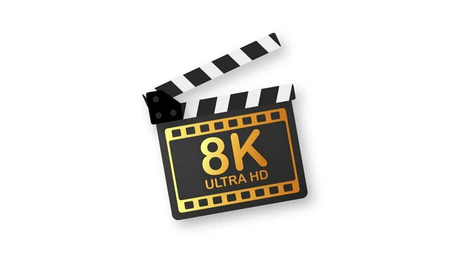 Modern movie full hd 8k, great design for any purposes. Technology film industry signs. Motion graphics.