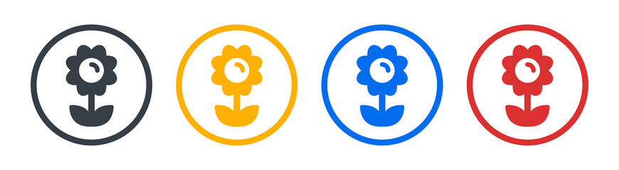 Flower icon set. Flower plant nature symbol concept. Vector illustration