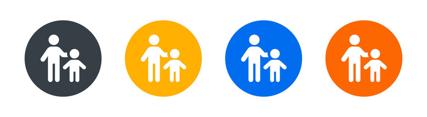 Single father with his son icon sign. Fatherhood concept