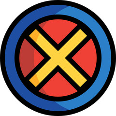 cross sign color outline icon