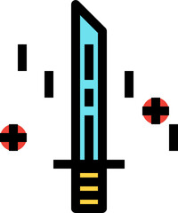 sword color outline icon