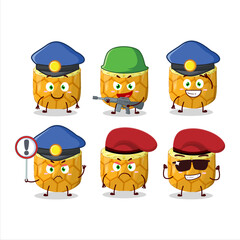 A dedicated Police officer of slice of pineapple mascot design style