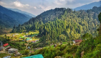 landscape with mountains, Ghorkhay , sandakafu trekking