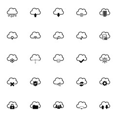 cloud icon set vector sign symbol