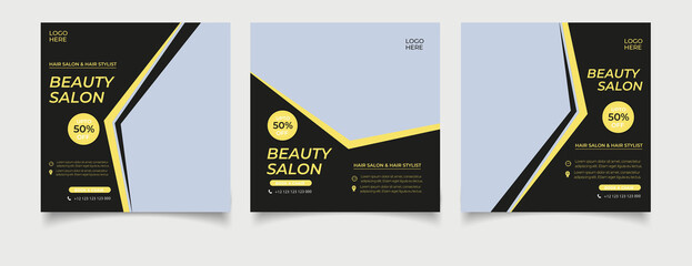 Luxury hair salon social media instagram post template