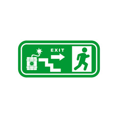 emergency exit sign icon vector symbol