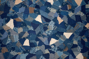 Texture of blue cotton background