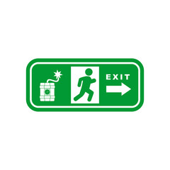 emergency exit sign icon vector symbol