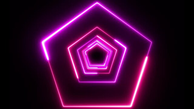 Red pentagon technology looping 3D room background