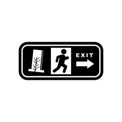 emergency exit sign icon vector symbol