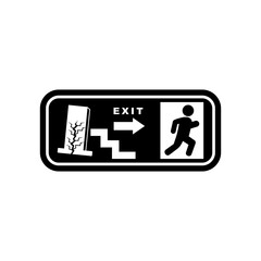 emergency exit sign icon vector symbol