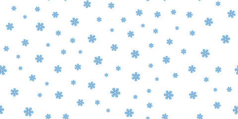 Fototapeta na wymiar Winter seamless pattern with blue snowflakes on white background. Vector illustration for fabric, textile wallpaper, posters, gift wrapping paper. Christmas vector illustration. Falling snow