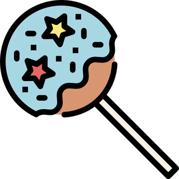 Cake Pop Color Outline Icon