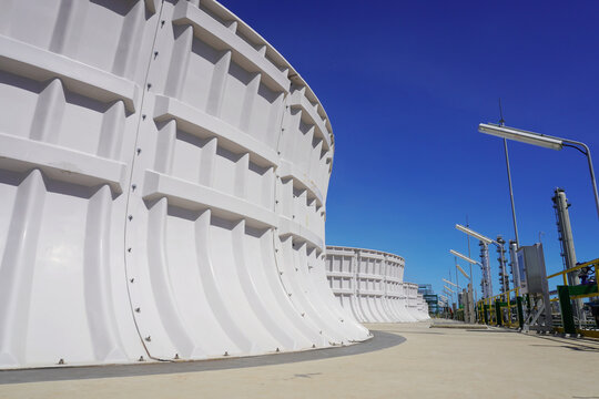Cooling tower direct drive cooling in chemical plant.